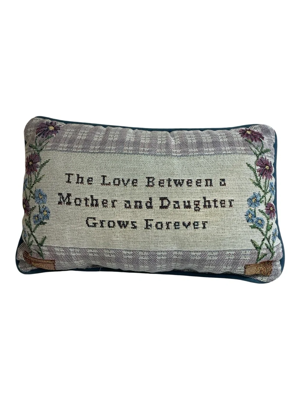 Vintage Mother & Daughter Tapestry Throw Pillow 12x9